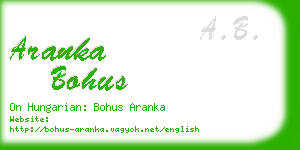 aranka bohus business card